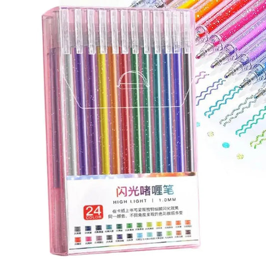 Glitter Gel Pens Colored Gel Pens for Coloring Books Drawing Coloured Writing Pens Set for Kids Adults Coloring Books Cards