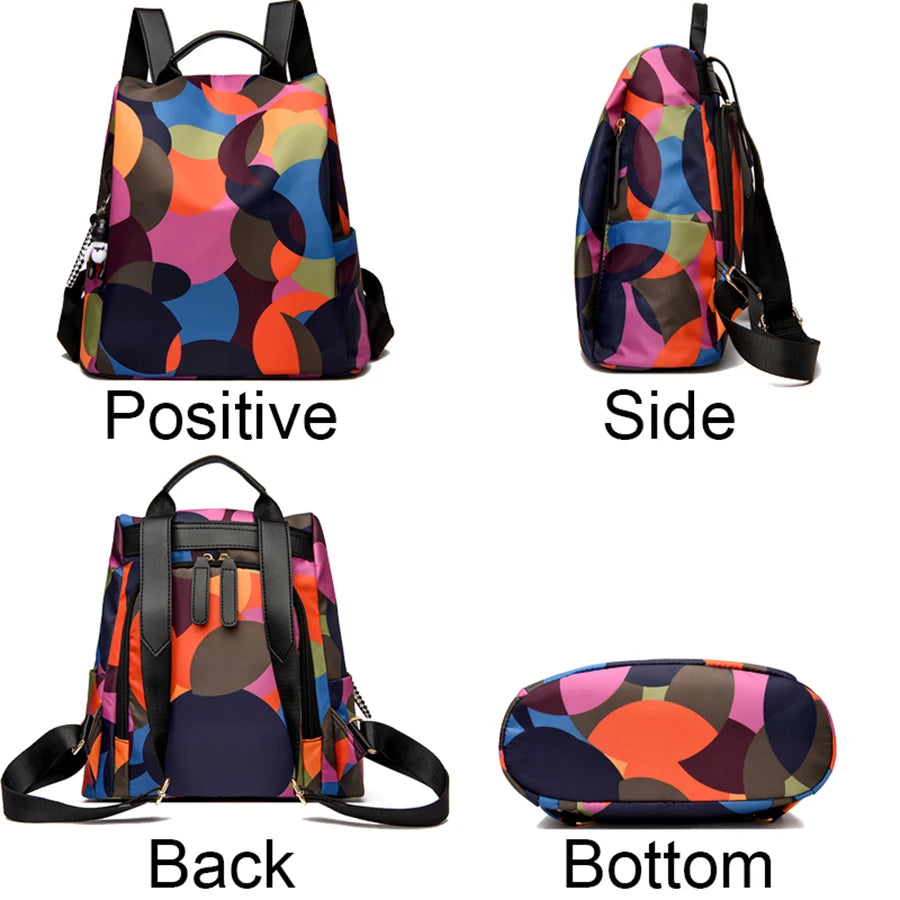 Colour Anti-theft Women Backpack High Quality Designer Travel Waterproof Bagpack Fashion Large Capacity School Book Bag Rucksack