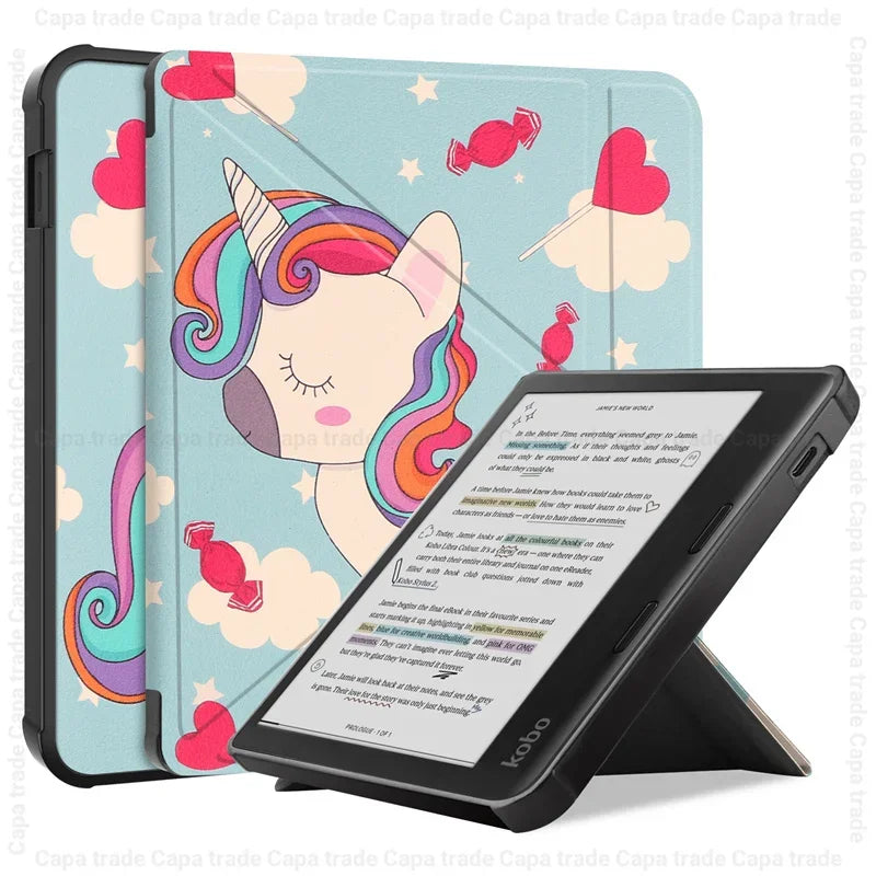 Slim Flip Book Funda For Kobo Libra Colour (2024) Case Smart Sleep/Wake 7" eBook Magnetic Cover with Soft TPU Back Shell