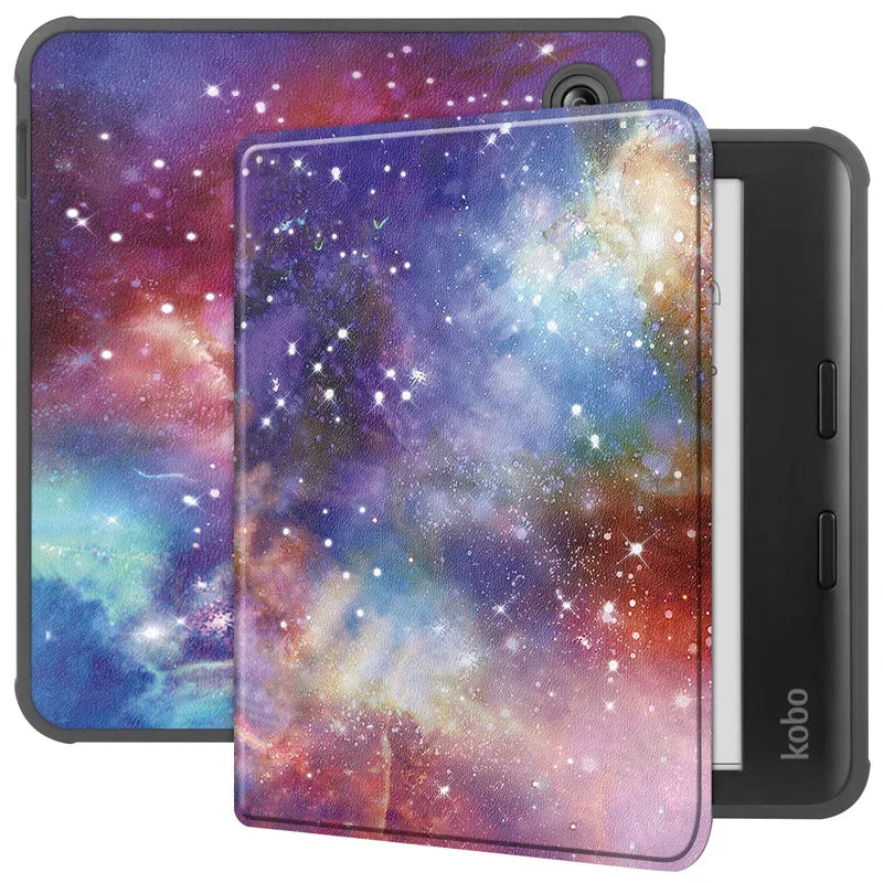 For Funda Kobo Libra Colour 7"  Smart Case PU Leather Flip Book Cover For Coque Kobo Libra Colour 2024 TPU Back Shell