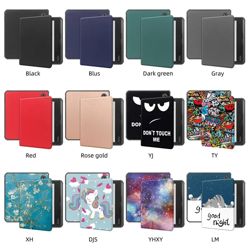 For Funda Kobo Libra Colour 7"  Smart Case PU Leather Flip Book Cover For Coque Kobo Libra Colour 2024 TPU Back Shell