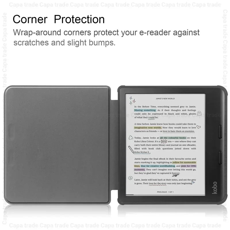 Slim Flip Book Funda For Kobo Libra Colour (2024) Case Smart Sleep/Wake 7" eBook Magnetic Cover with Soft TPU Back Shell