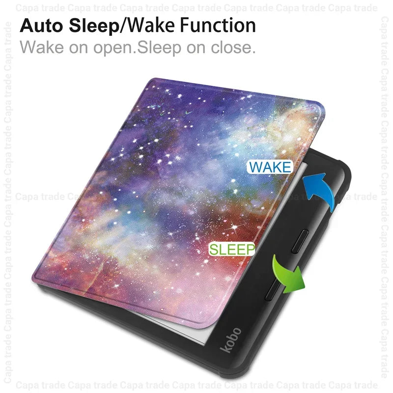 Slim Flip Book Funda For Kobo Libra Colour (2024) Case Smart Sleep/Wake 7" eBook Magnetic Cover with Soft TPU Back Shell