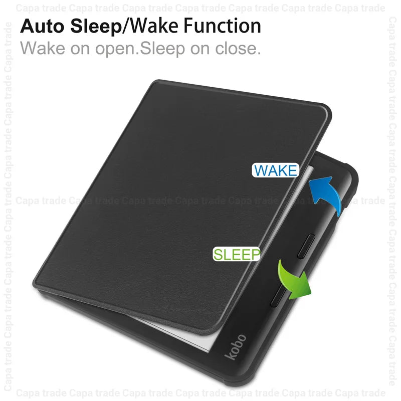 Slim Flip Book Funda For Kobo Libra Colour (2024) Case Smart Sleep/Wake 7" eBook Magnetic Cover with Soft TPU Back Shell