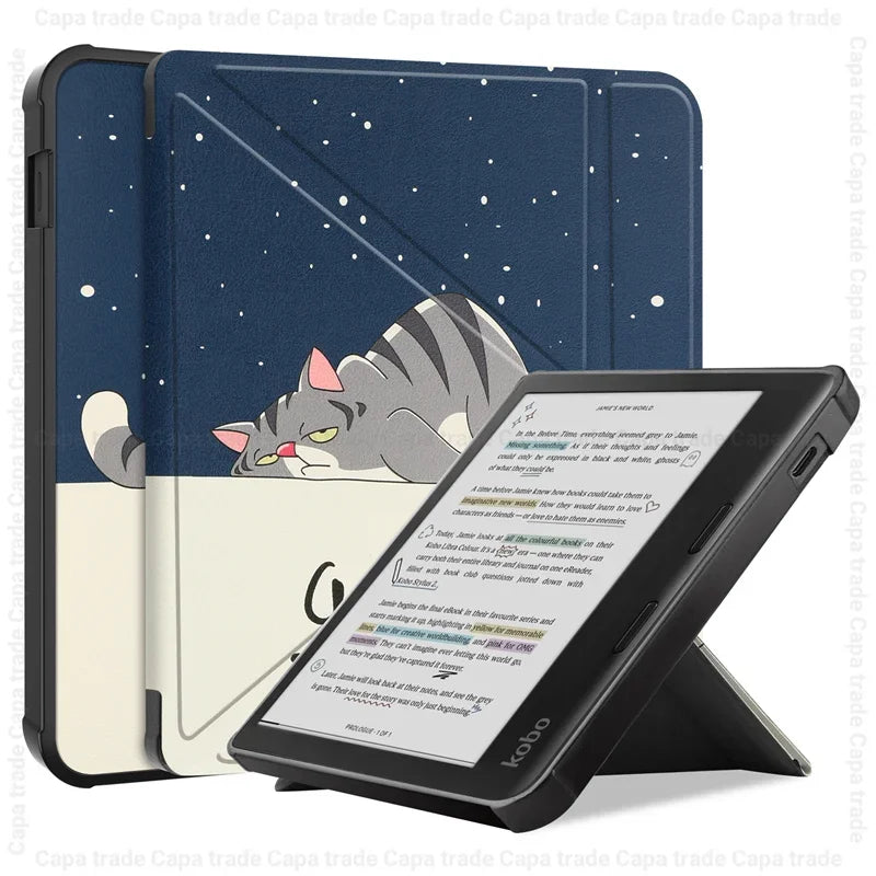 Slim Flip Book Funda For Kobo Libra Colour (2024) Case Smart Sleep/Wake 7" eBook Magnetic Cover with Soft TPU Back Shell