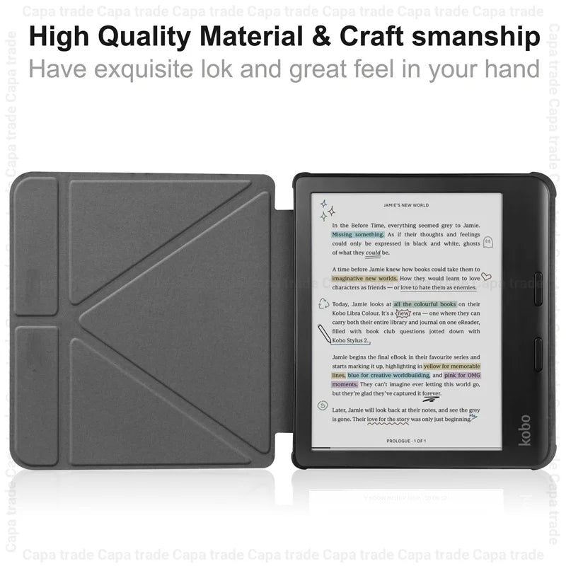 Slim Flip Book Funda For Kobo Libra Colour (2024) Case Smart Sleep/Wake 7" eBook Magnetic Cover with Soft TPU Back Shell