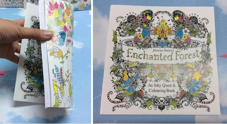 24 Page coloring book Enchanted Forest mandalas Animal kids Adult kids Coloring Books For adults drawing colouring Book 18x18 cm