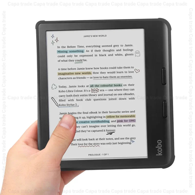 Slim Flip Book Funda For Kobo Libra Colour (2024) Case Smart Sleep/Wake 7" eBook Magnetic Cover with Soft TPU Back Shell