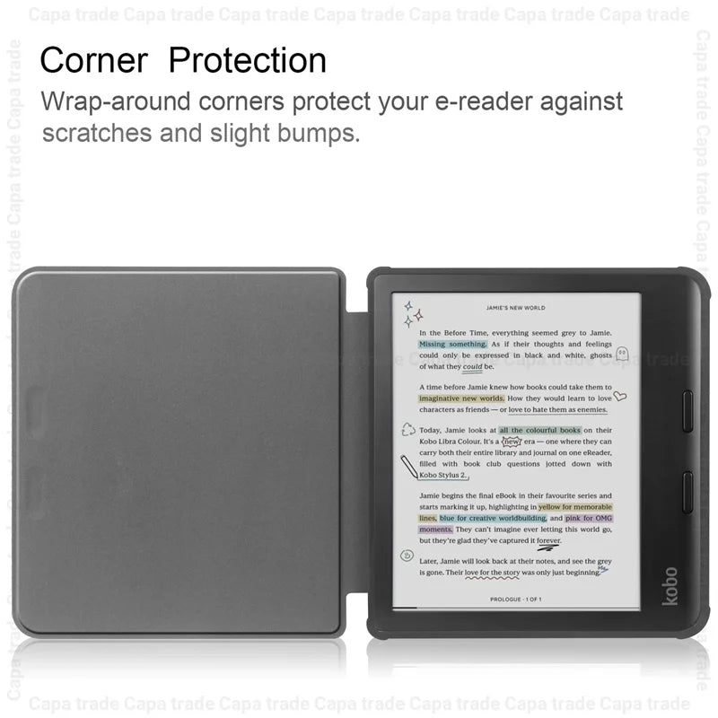 Slim Flip Book Funda For Kobo Libra Colour (2024) Case Smart Sleep/Wake 7" eBook Magnetic Cover with Soft TPU Back Shell