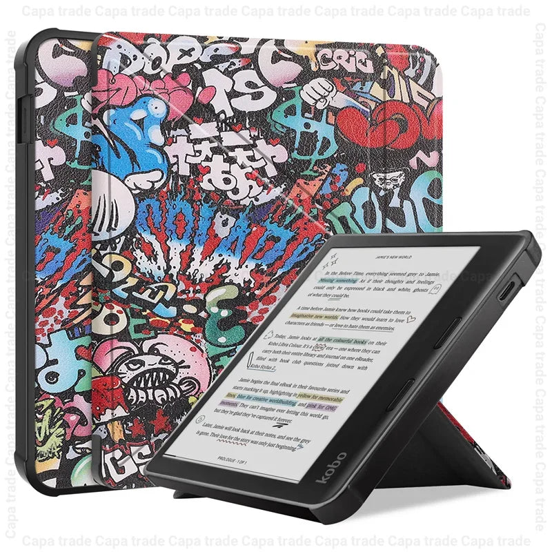 Slim Flip Book Funda For Kobo Libra Colour (2024) Case Smart Sleep/Wake 7" eBook Magnetic Cover with Soft TPU Back Shell