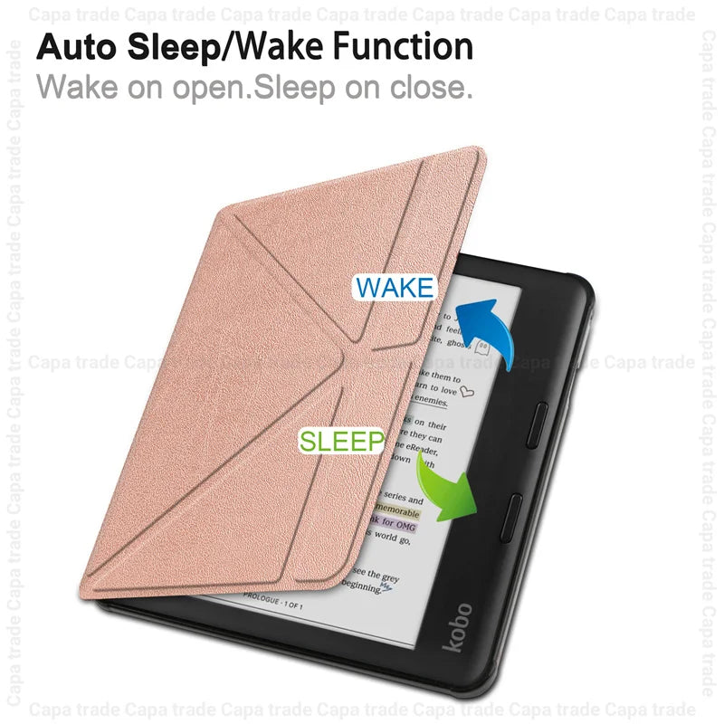 Slim Flip Book Funda For Kobo Libra Colour (2024) Case Smart Sleep/Wake 7" eBook Magnetic Cover with Soft TPU Back Shell